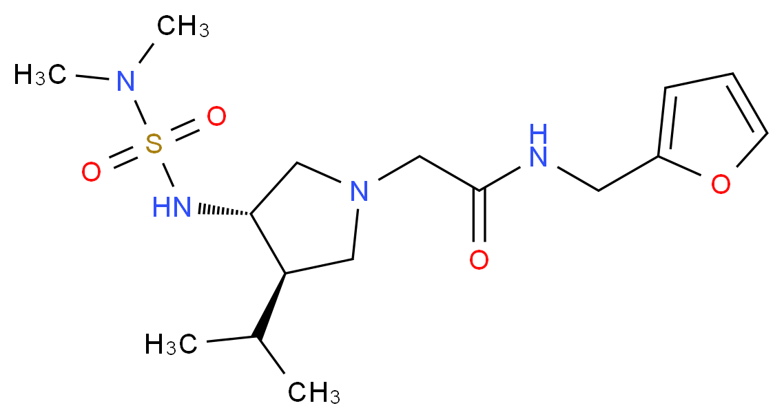 2-((3S*,4R*)-3-{[(dimethylamino)sulfonyl]amino}-4-isopropylpyrrolidin-1-yl)-N-(2-furylmethyl)acetamide_Molecular_structure_CAS_)