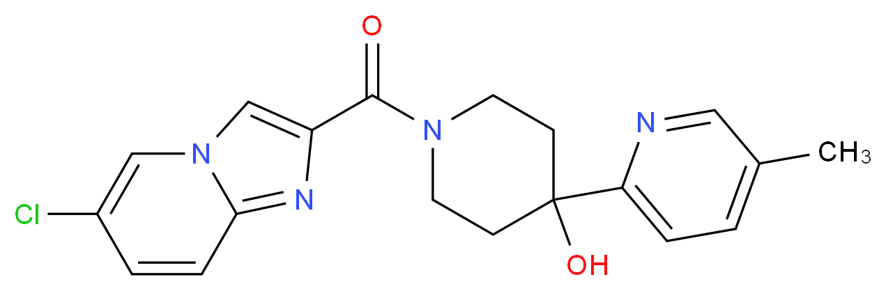 1-[(6-chloroimidazo[1,2-a]pyridin-2-yl)carbonyl]-4-(5-methylpyridin-2-yl)piperidin-4-ol_Molecular_structure_CAS_)