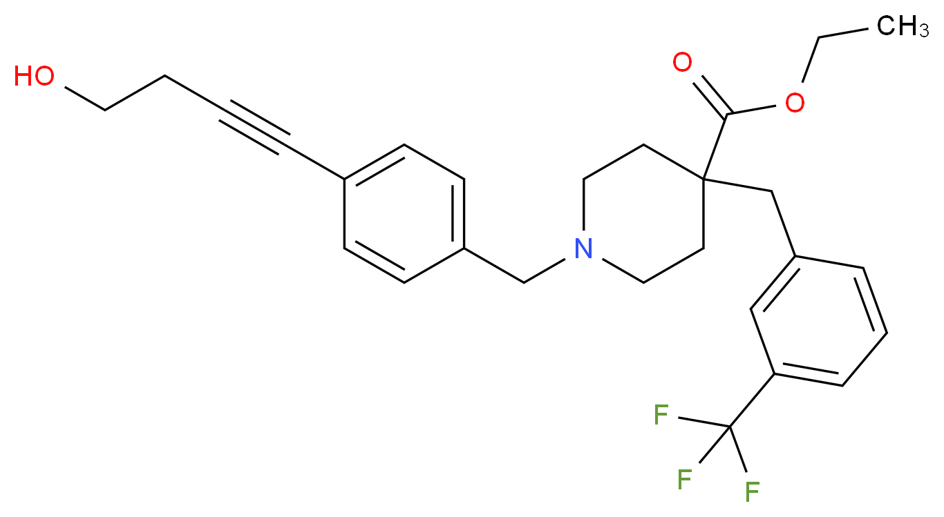 ethyl 1-[4-(4-hydroxy-1-butyn-1-yl)benzyl]-4-[3-(trifluoromethyl)benzyl]-4-piperidinecarboxylate_Molecular_structure_CAS_)