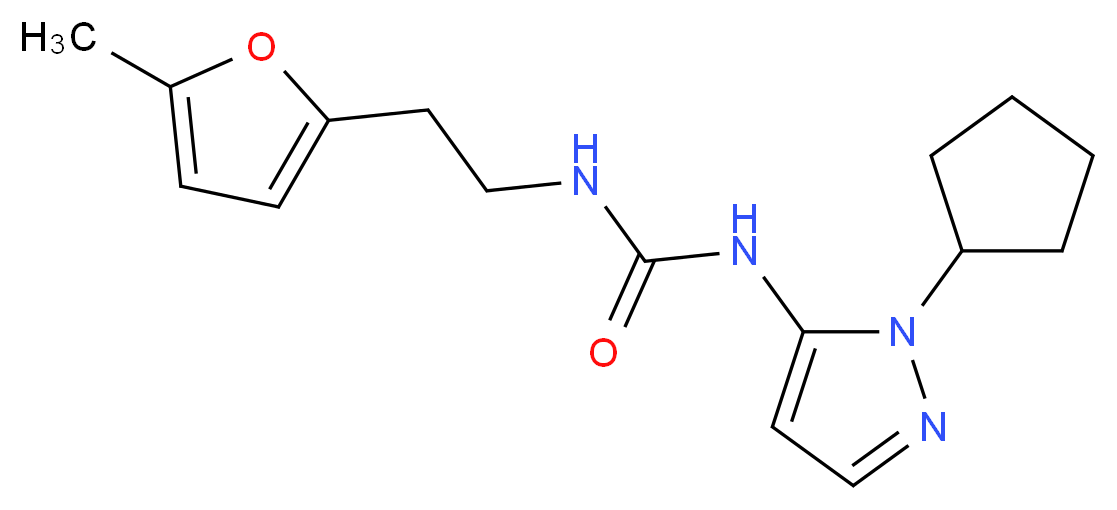 N-(1-cyclopentyl-1H-pyrazol-5-yl)-N'-[2-(5-methyl-2-furyl)ethyl]urea_Molecular_structure_CAS_)