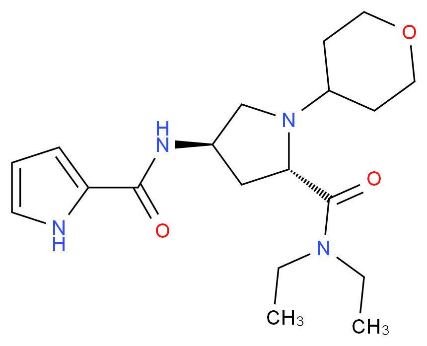 (4R)-N,N-diethyl-4-[(1H-pyrrol-2-ylcarbonyl)amino]-1-(tetrahydro-2H-pyran-4-yl)-L-prolinamide_Molecular_structure_CAS_)