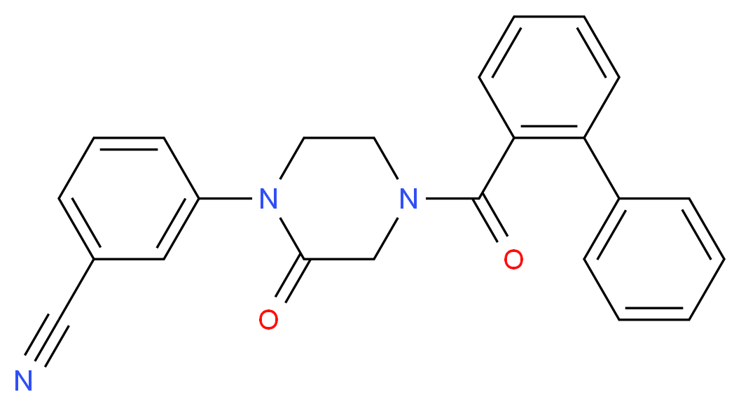 3-[4-(2-biphenylylcarbonyl)-2-oxo-1-piperazinyl]benzonitrile_Molecular_structure_CAS_)