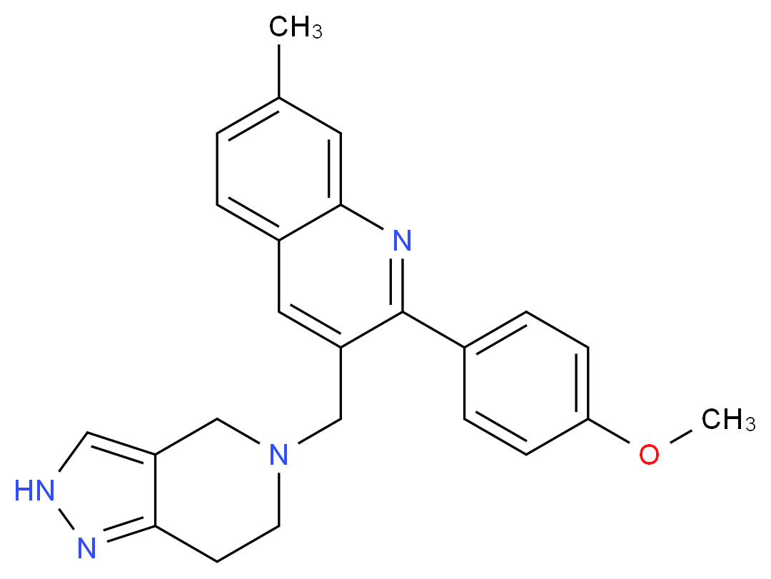 2-(4-methoxyphenyl)-7-methyl-3-(2,4,6,7-tetrahydro-5H-pyrazolo[4,3-c]pyridin-5-ylmethyl)quinoline_Molecular_structure_CAS_)