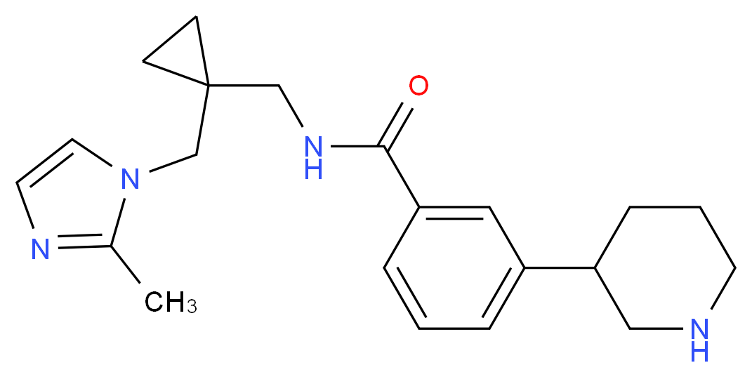 N-({1-[(2-methyl-1H-imidazol-1-yl)methyl]cyclopropyl}methyl)-3-piperidin-3-ylbenzamide_Molecular_structure_CAS_)