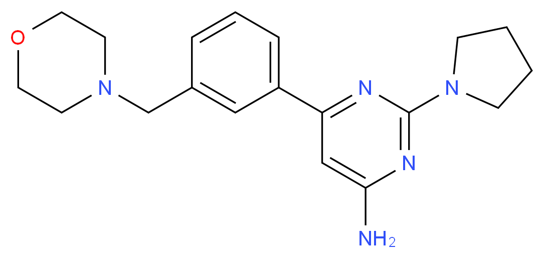 6-[3-(morpholin-4-ylmethyl)phenyl]-2-pyrrolidin-1-ylpyrimidin-4-amine_Molecular_structure_CAS_)