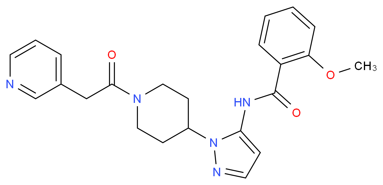 2-methoxy-N-{1-[1-(3-pyridinylacetyl)-4-piperidinyl]-1H-pyrazol-5-yl}benzamide_Molecular_structure_CAS_)