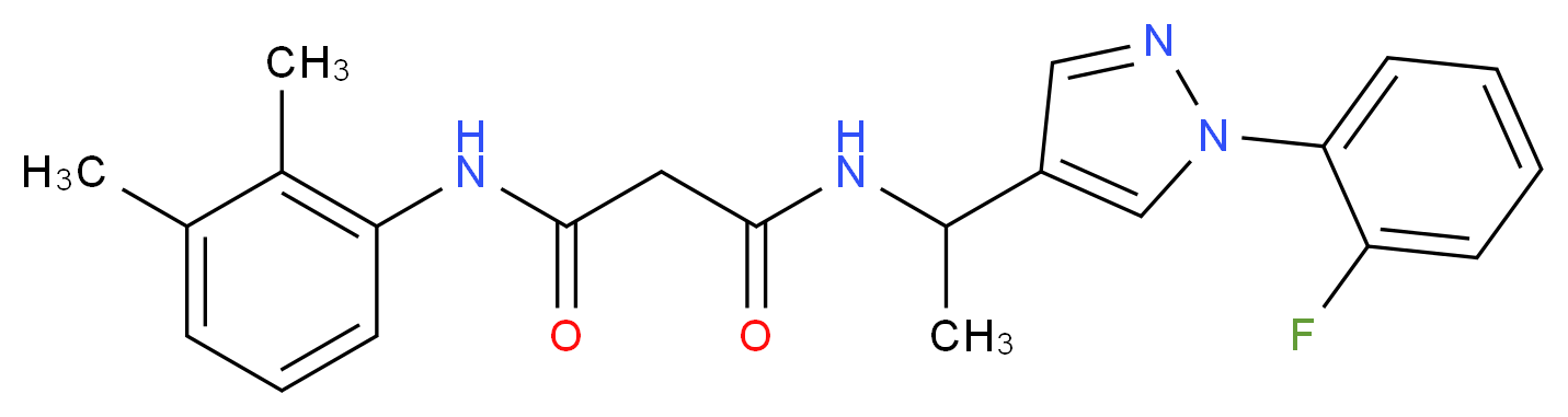 N-(2,3-dimethylphenyl)-N'-{1-[1-(2-fluorophenyl)-1H-pyrazol-4-yl]ethyl}malonamide_Molecular_structure_CAS_)