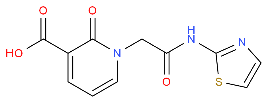 2-Oxo-1-(thiazol-2-ylcarbamoylmethyl)-1,2-dihydro-pyridine-3-carboxylic acid_Molecular_structure_CAS_)