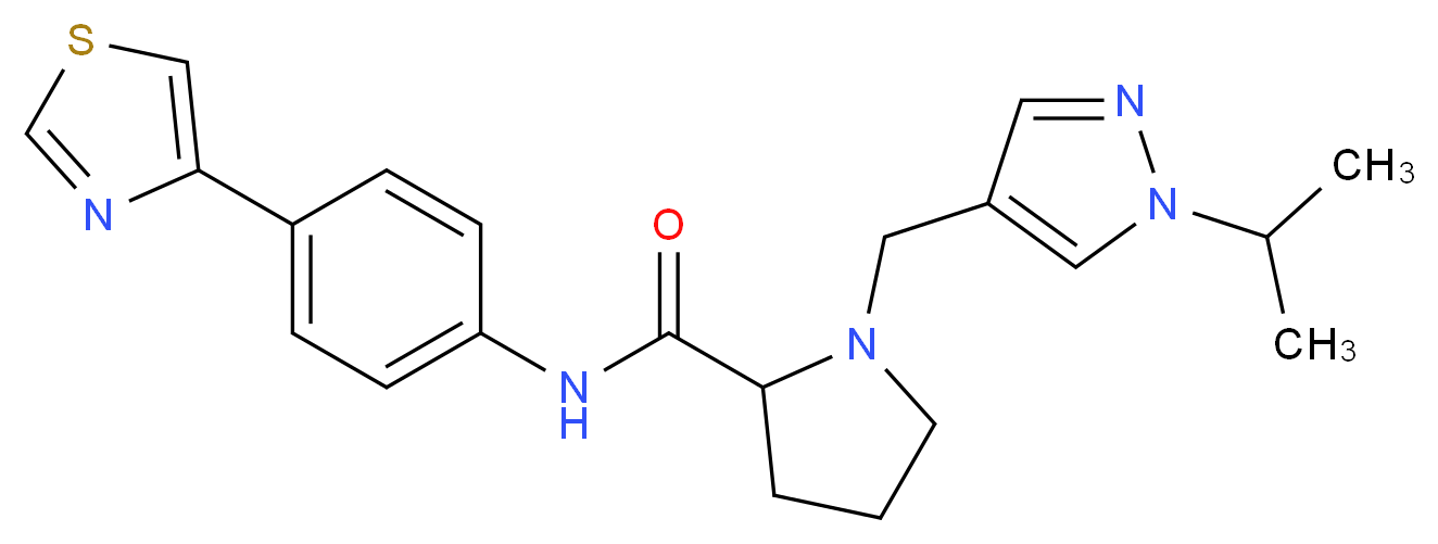 1-[(1-isopropyl-1H-pyrazol-4-yl)methyl]-N-[4-(1,3-thiazol-4-yl)phenyl]prolinamide_Molecular_structure_CAS_)