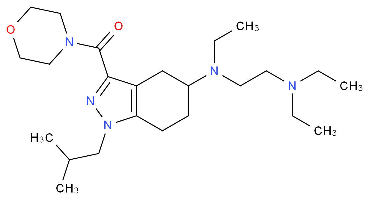 N,N,N'-triethyl-N'-[1-isobutyl-3-(4-morpholinylcarbonyl)-4,5,6,7-tetrahydro-1H-indazol-5-yl]-1,2-ethanediamine_Molecular_structure_CAS_)