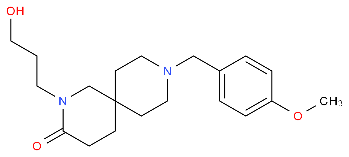 2-(3-hydroxypropyl)-9-(4-methoxybenzyl)-2,9-diazaspiro[5.5]undecan-3-one_Molecular_structure_CAS_)