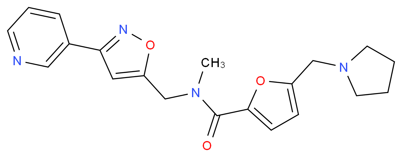 N-methyl-N-{[3-(3-pyridinyl)-5-isoxazolyl]methyl}-5-(1-pyrrolidinylmethyl)-2-furamide_Molecular_structure_CAS_)