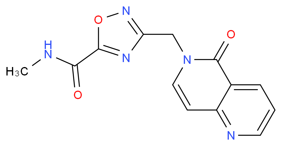 N-methyl-3-[(5-oxo-1,6-naphthyridin-6(5H)-yl)methyl]-1,2,4-oxadiazole-5-carboxamide_Molecular_structure_CAS_)
