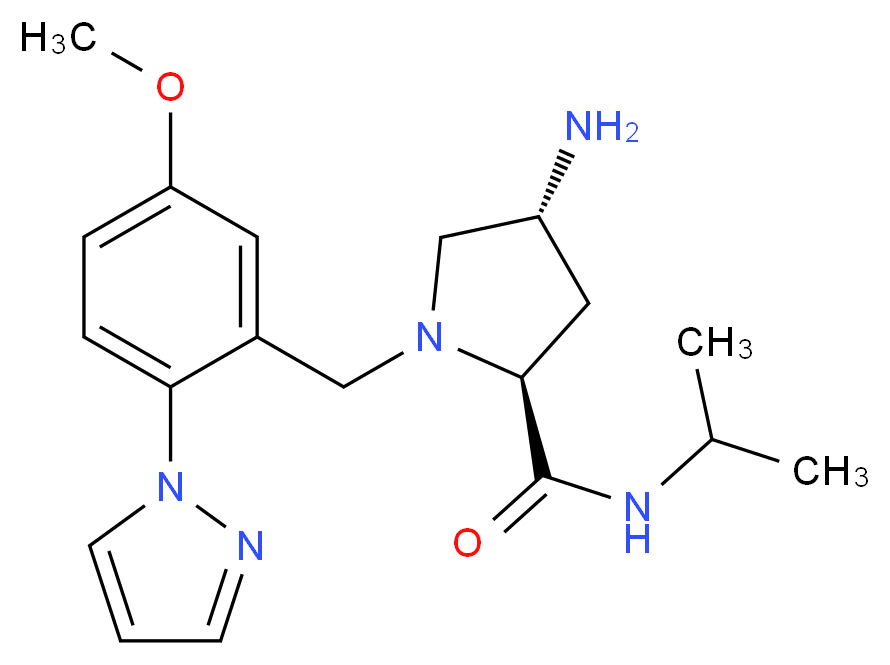 (2S,4R)-4-amino-N-isopropyl-1-[5-methoxy-2-(1H-pyrazol-1-yl)benzyl]pyrrolidine-2-carboxamide_Molecular_structure_CAS_)