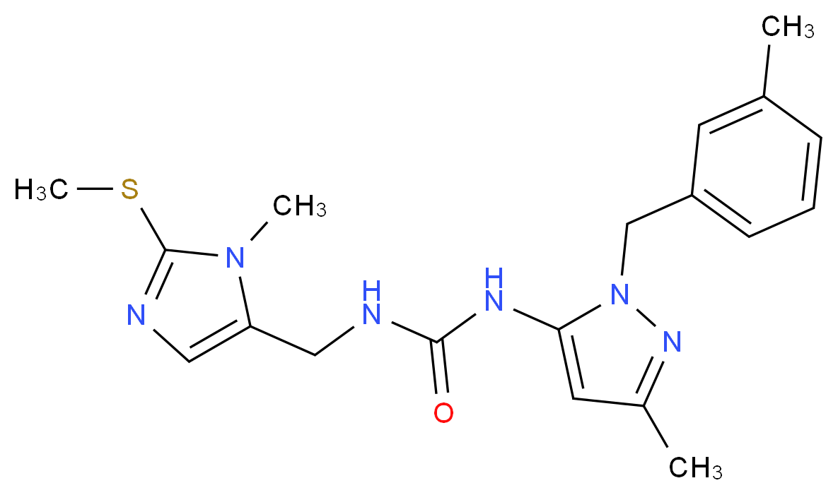 N-[3-methyl-1-(3-methylbenzyl)-1H-pyrazol-5-yl]-N'-{[1-methyl-2-(methylthio)-1H-imidazol-5-yl]methyl}urea_Molecular_structure_CAS_)