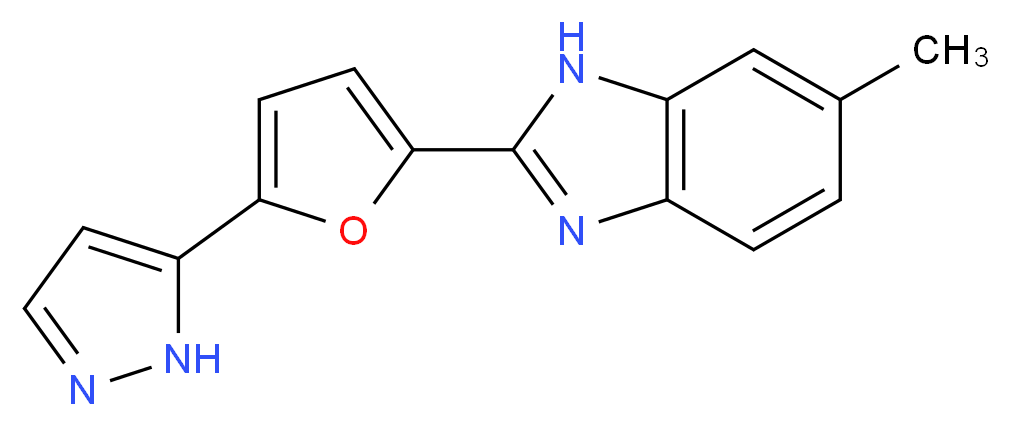 6-methyl-2-[5-(1H-pyrazol-5-yl)-2-furyl]-1H-benzimidazole_Molecular_structure_CAS_)