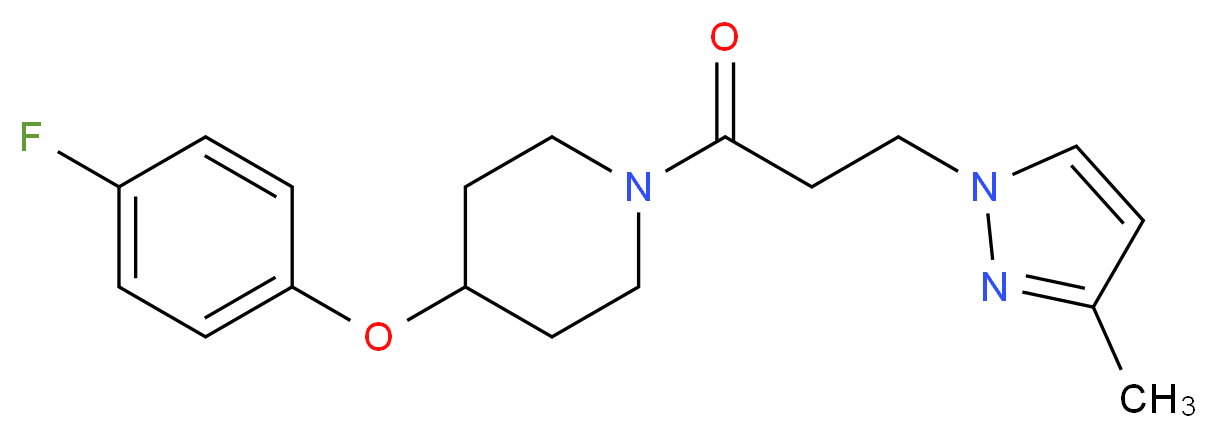 4-(4-fluorophenoxy)-1-[3-(3-methyl-1H-pyrazol-1-yl)propanoyl]piperidine_Molecular_structure_CAS_)