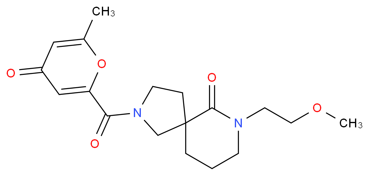 7-(2-methoxyethyl)-2-[(6-methyl-4-oxo-4H-pyran-2-yl)carbonyl]-2,7-diazaspiro[4.5]decan-6-one_Molecular_structure_CAS_)