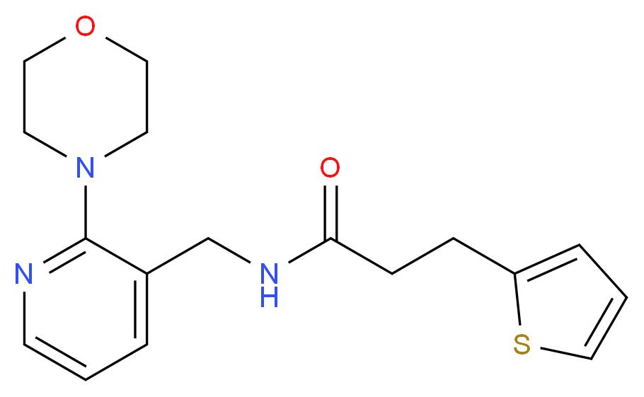N-{[2-(4-morpholinyl)-3-pyridinyl]methyl}-3-(2-thienyl)propanamide_Molecular_structure_CAS_)