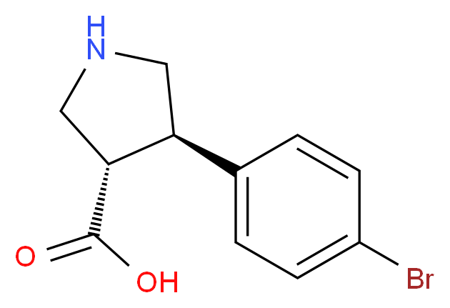 (3S,4R)-4-(4-bromophenyl)pyrrolidine-3-carboxylic acid_Molecular_structure_CAS_1047654-48-7(relative))