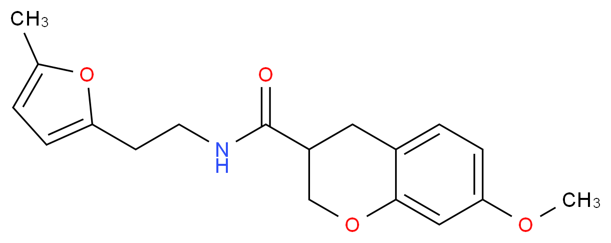 7-methoxy-N-[2-(5-methyl-2-furyl)ethyl]chromane-3-carboxamide_Molecular_structure_CAS_)