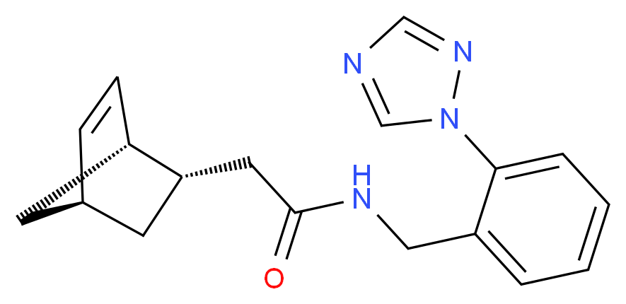 2-[(1S*,2S*,4S*)-bicyclo[2.2.1]hept-5-en-2-yl]-N-[2-(1H-1,2,4-triazol-1-yl)benzyl]acetamide_Molecular_structure_CAS_)