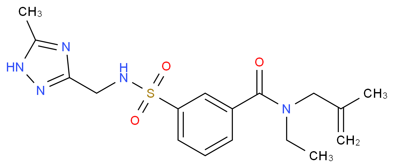 N-ethyl-N-(2-methylprop-2-en-1-yl)-3-({[(5-methyl-1H-1,2,4-triazol-3-yl)methyl]amino}sulfonyl)benzamide_Molecular_structure_CAS_)
