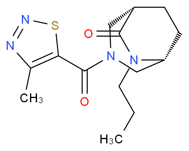(1S*,5R*)-3-[(4-methyl-1,2,3-thiadiazol-5-yl)carbonyl]-6-propyl-3,6-diazabicyclo[3.2.2]nonan-7-one_Molecular_structure_CAS_)