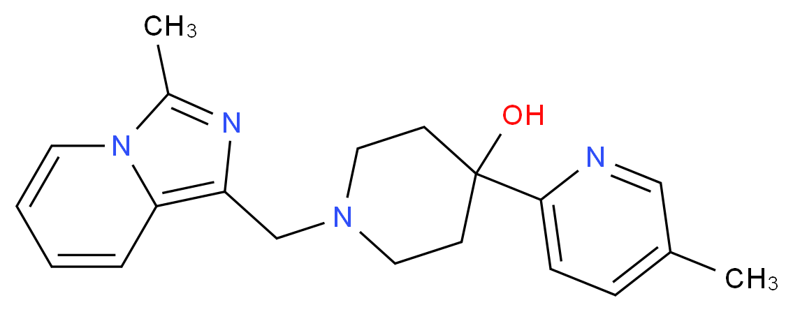 1-[(3-methylimidazo[1,5-a]pyridin-1-yl)methyl]-4-(5-methylpyridin-2-yl)piperidin-4-ol_Molecular_structure_CAS_)