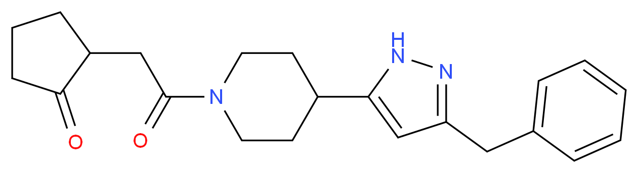 2-{2-[4-(3-benzyl-1H-pyrazol-5-yl)piperidin-1-yl]-2-oxoethyl}cyclopentanone_Molecular_structure_CAS_)