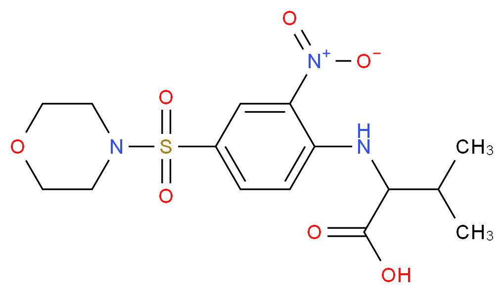 3-Methyl-2-[4-(morpholine-4-sulfonyl)-2-nitro-phenylamino]-butyric acid_Molecular_structure_CAS_)