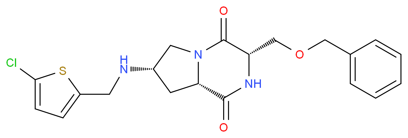 (3S,7S,8aS)-3-[(benzyloxy)methyl]-7-{[(5-chloro-2-thienyl)methyl]amino}hexahydropyrrolo[1,2-a]pyrazine-1,4-dione_Molecular_structure_CAS_)