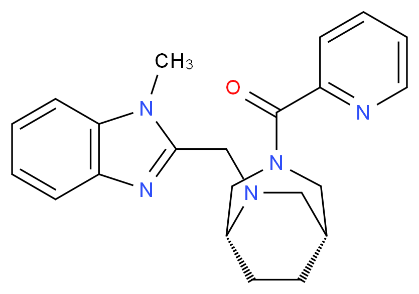1-methyl-2-{[(1R*,5R*)-3-(pyridin-2-ylcarbonyl)-3,6-diazabicyclo[3.2.2]non-6-yl]methyl}-1H-benzimidazole_Molecular_structure_CAS_)