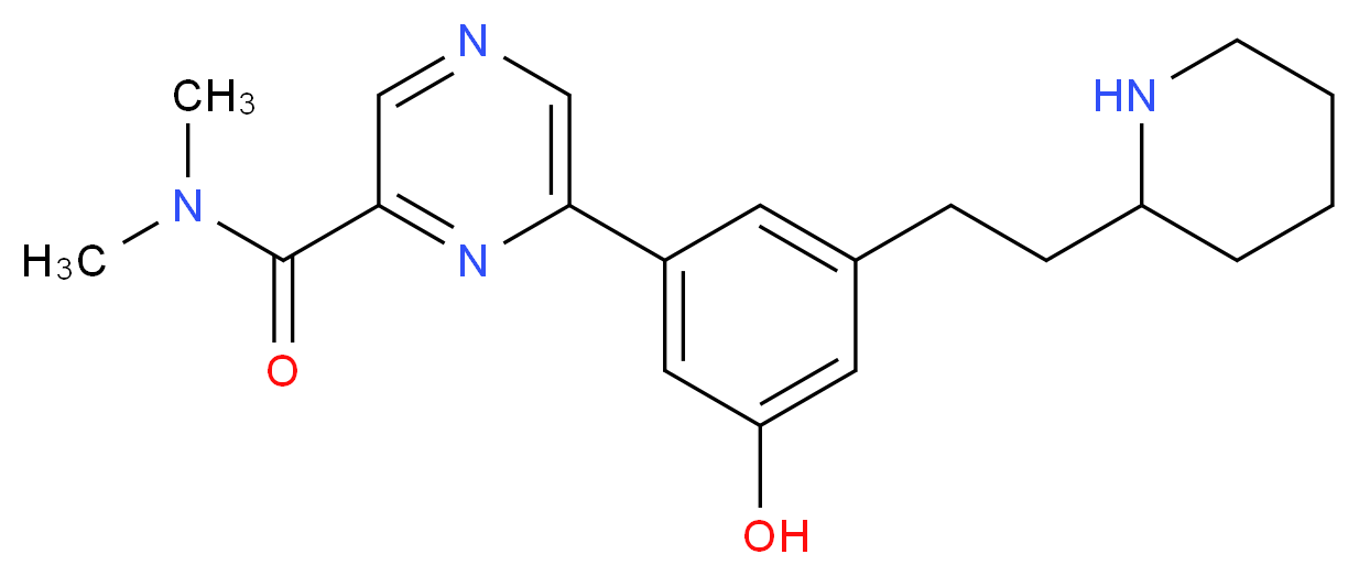 6-[3-hydroxy-5-(2-piperidin-2-ylethyl)phenyl]-N,N-dimethylpyrazine-2-carboxamide_Molecular_structure_CAS_)