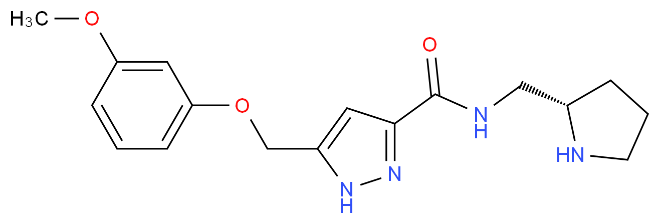 5-[(3-methoxyphenoxy)methyl]-N-[(2S)-pyrrolidin-2-ylmethyl]-1H-pyrazole-3-carboxamide_Molecular_structure_CAS_)