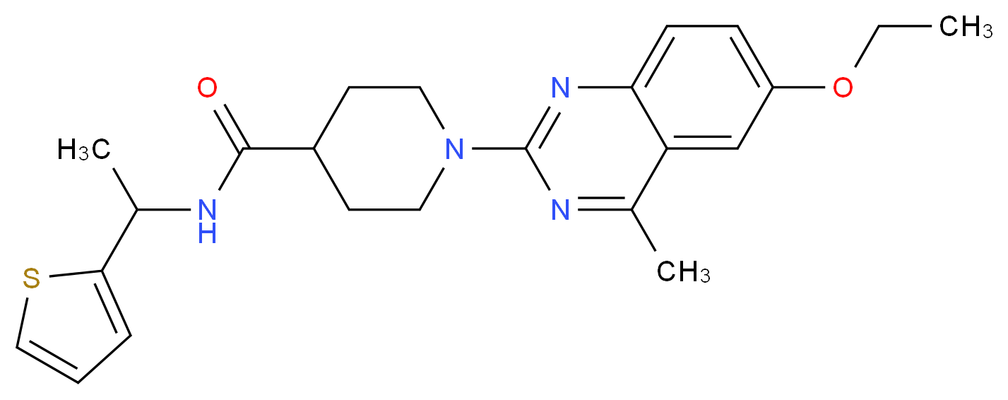 1-(6-ethoxy-4-methyl-2-quinazolinyl)-N-[1-(2-thienyl)ethyl]-4-piperidinecarboxamide_Molecular_structure_CAS_)