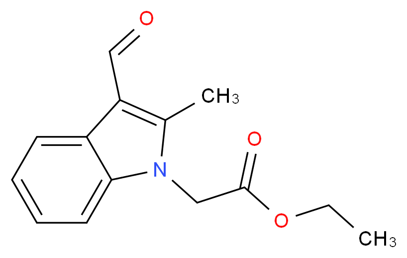(3-Formyl-2-methyl-indol-1-yl)-acetic acid ethyl ester_Molecular_structure_CAS_433307-59-6)