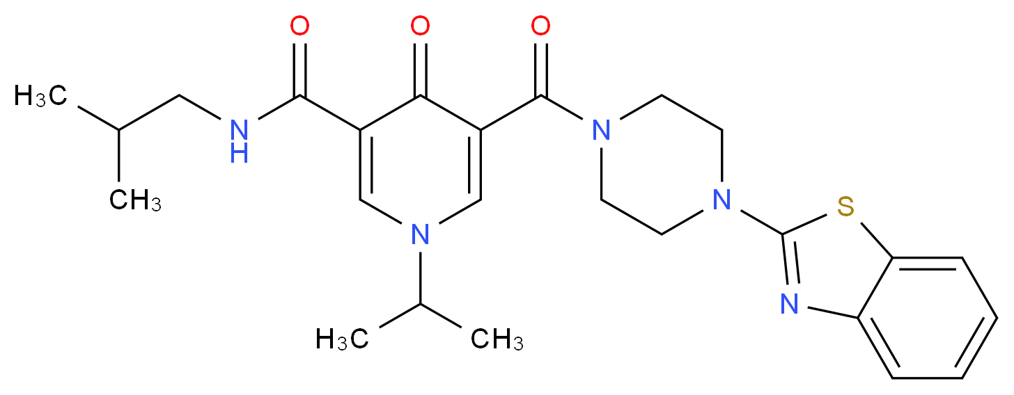 5-{[4-(1,3-benzothiazol-2-yl)-1-piperazinyl]carbonyl}-N-isobutyl-1-isopropyl-4-oxo-1,4-dihydro-3-pyridinecarboxamide_Molecular_structure_CAS_)
