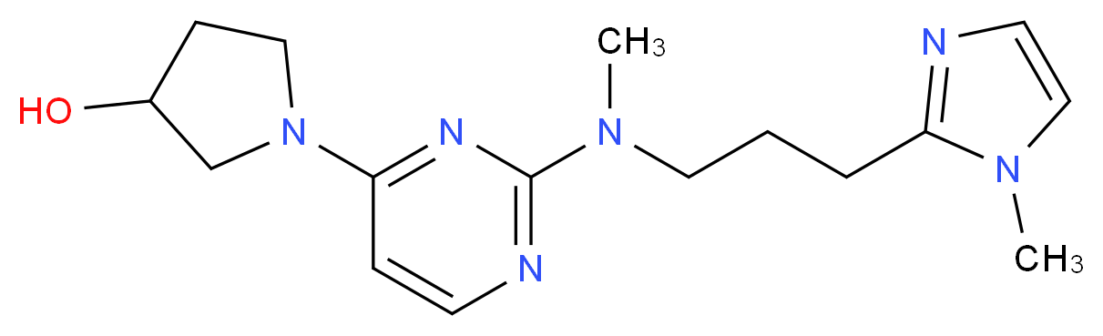 1-(2-{methyl[3-(1-methyl-1H-imidazol-2-yl)propyl]amino}pyrimidin-4-yl)pyrrolidin-3-ol_Molecular_structure_CAS_)