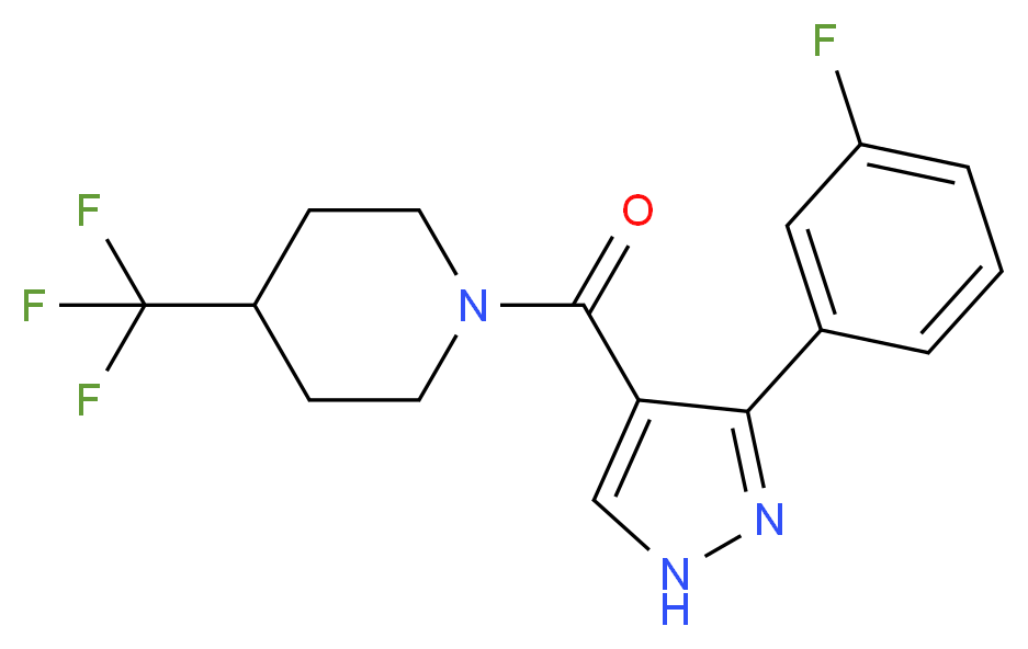 1-{[3-(3-fluorophenyl)-1H-pyrazol-4-yl]carbonyl}-4-(trifluoromethyl)piperidine_Molecular_structure_CAS_)