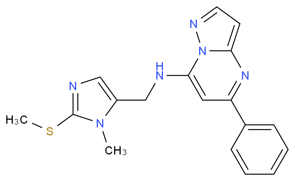 N-{[1-methyl-2-(methylthio)-1H-imidazol-5-yl]methyl}-5-phenylpyrazolo[1,5-a]pyrimidin-7-amine_Molecular_structure_CAS_)