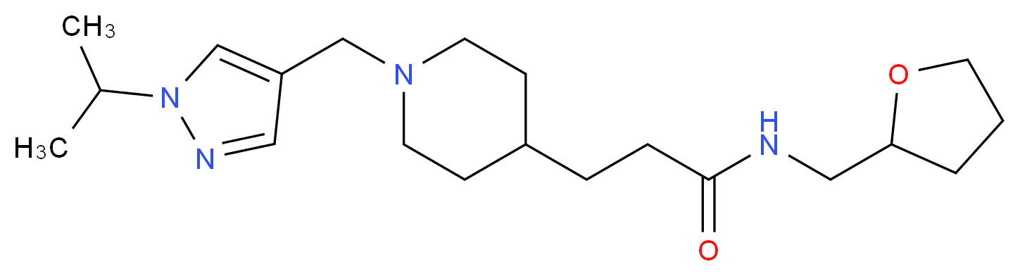 3-{1-[(1-isopropyl-1H-pyrazol-4-yl)methyl]-4-piperidinyl}-N-(tetrahydro-2-furanylmethyl)propanamide_Molecular_structure_CAS_)