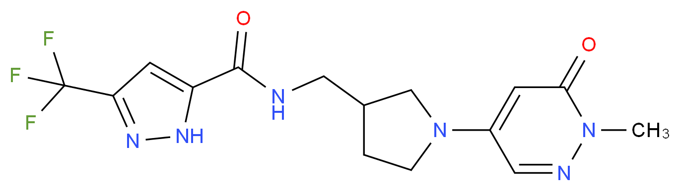 N-{[1-(1-methyl-6-oxo-1,6-dihydropyridazin-4-yl)pyrrolidin-3-yl]methyl}-3-(trifluoromethyl)-1H-pyrazole-5-carboxamide_Molecular_structure_CAS_)