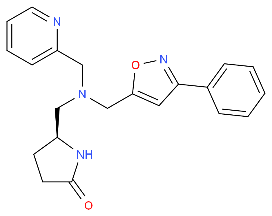 (5S)-5-{[[(3-phenylisoxazol-5-yl)methyl](pyridin-2-ylmethyl)amino]methyl}pyrrolidin-2-one_Molecular_structure_CAS_)