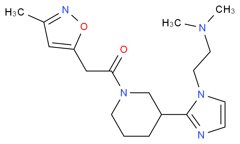 N,N-dimethyl-2-(2-{1-[(3-methylisoxazol-5-yl)acetyl]piperidin-3-yl}-1H-imidazol-1-yl)ethanamine_Molecular_structure_CAS_)