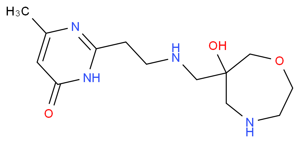 2-(2-{[(6-hydroxy-1,4-oxazepan-6-yl)methyl]amino}ethyl)-6-methylpyrimidin-4(3H)-one_Molecular_structure_CAS_)