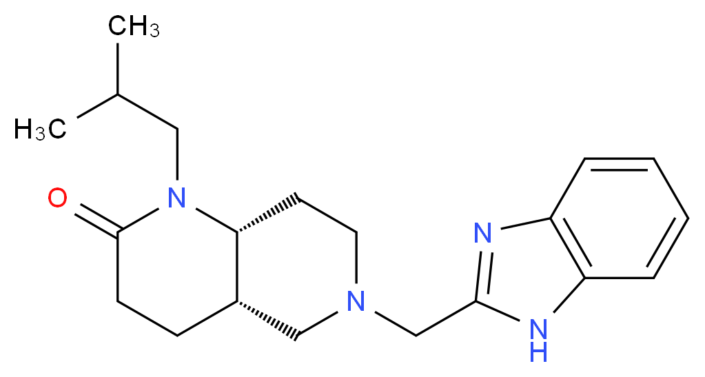 (4aS*,8aR*)-6-(1H-benzimidazol-2-ylmethyl)-1-isobutyloctahydro-1,6-naphthyridin-2(1H)-one_Molecular_structure_CAS_)