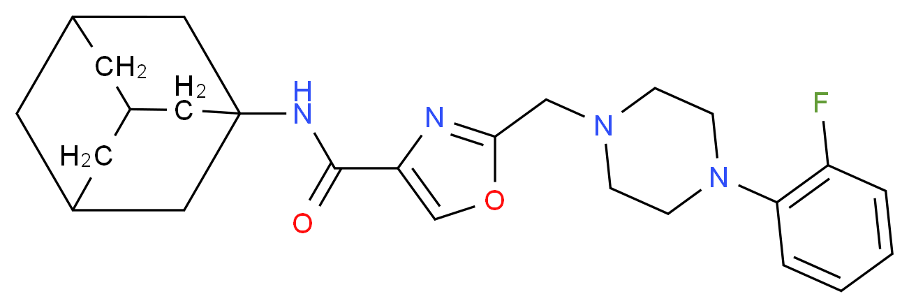 N-1-adamantyl-2-{[4-(2-fluorophenyl)-1-piperazinyl]methyl}-1,3-oxazole-4-carboxamide_Molecular_structure_CAS_)