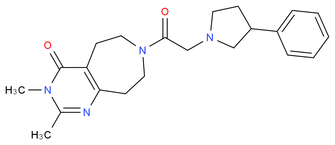 2,3-dimethyl-7-[(3-phenylpyrrolidin-1-yl)acetyl]-3,5,6,7,8,9-hexahydro-4H-pyrimido[4,5-d]azepin-4-one_Molecular_structure_CAS_)