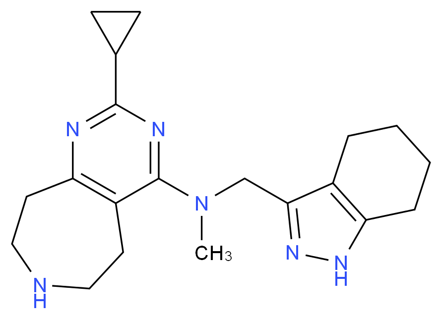 2-cyclopropyl-N-methyl-N-(4,5,6,7-tetrahydro-1H-indazol-3-ylmethyl)-6,7,8,9-tetrahydro-5H-pyrimido[4,5-d]azepin-4-amine_Molecular_structure_CAS_)